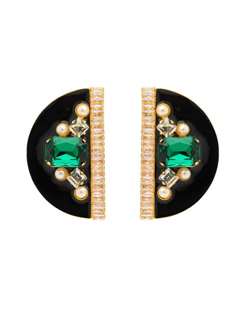 Orecchini Diabolika in metallo con cristalli e perle DE LIGUORO | DB105UNICA